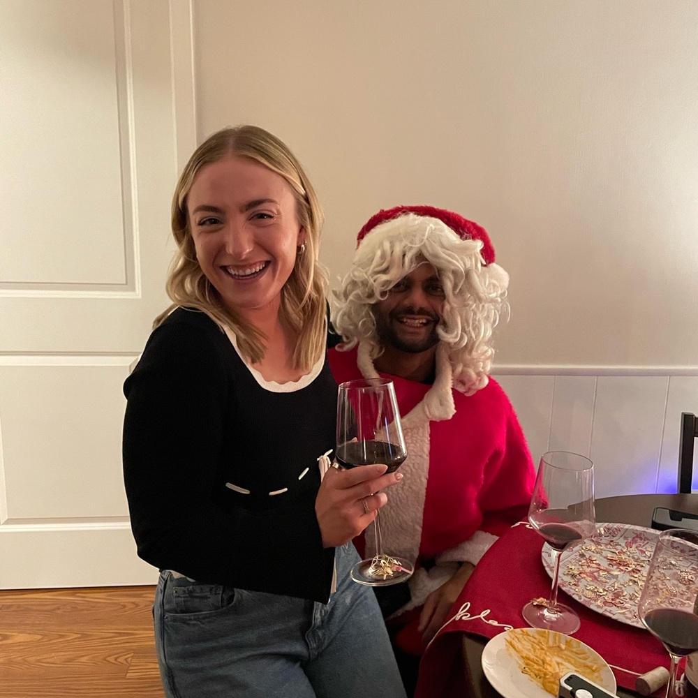 Black/White Tie Front Sweater